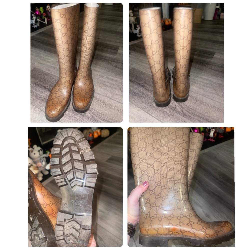 Gucci rubber rain boots